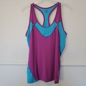 Patagonia Tank Top Purple and Blue Colorblock Racerback Side Pocket Womens Sz L